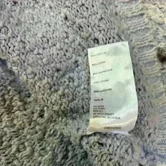 PILCRO High Low Cropped Crochet Waffle Knit Long Sleeve Sweater Women Small - Picture 6 of 6